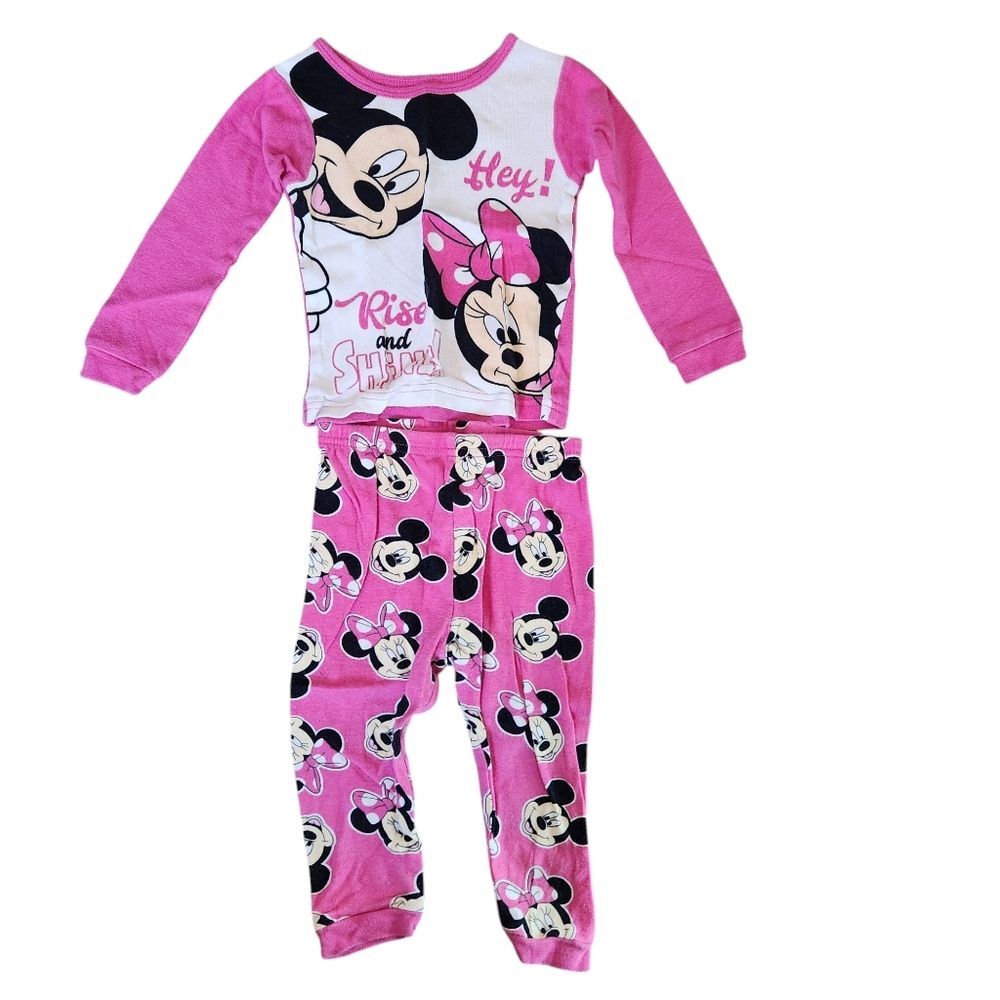 Disney Minnie 2-piece Long Sleeve Pajama Set Size 2T Pink